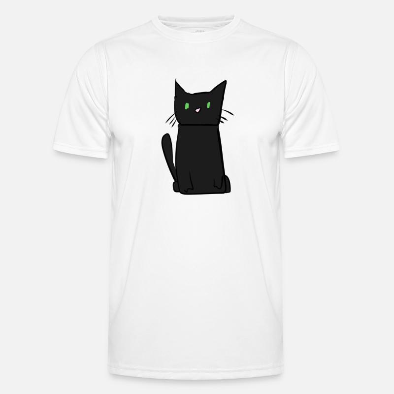 dunkle Katze Tier süß - Männer Funktions-T-Shirt - Weiß