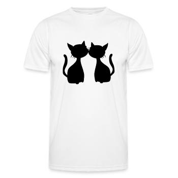 zwei Katzen Symbol Freunde Katze - Männer Funktions-T-Shirt - Weiß - Vorne - AI Model Male 178 dark (178cm)