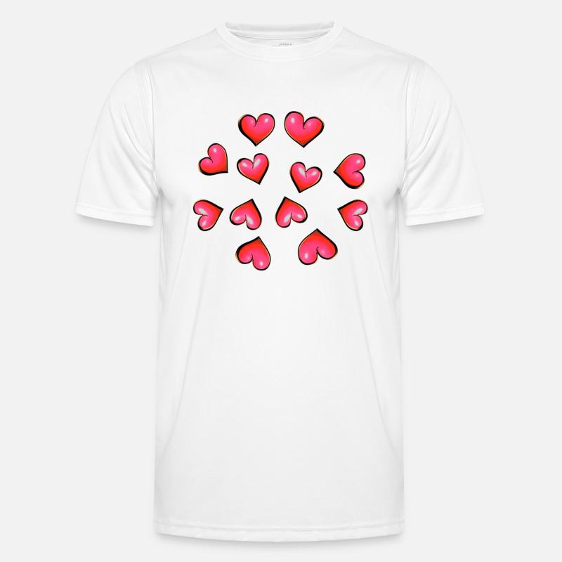 hearts pattern pink heart pink - Men's Functional T-Shirt - white