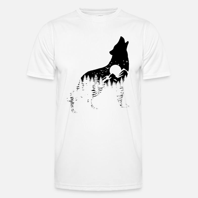 Wolf Silhouette - Artenschutz - Lebensraum Männer Funktions-T-Shirt