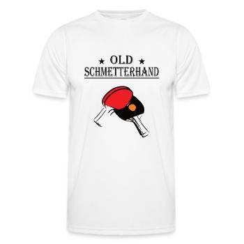 Tischtennis Insider Old Schmetterhand - Männer Funktions-T-Shirt - Weiß - Vorne - AI Model Male 178 dark (178cm)