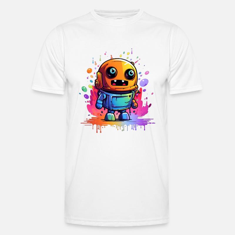lustiger Roboter Männer Funktions-T-Shirt