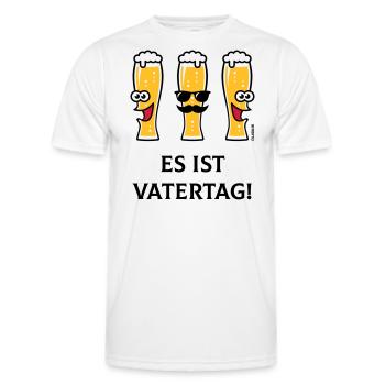 Es Ist Vatertag! (3 Biergläser / Bier / 3C) - Männer Funktions-T-Shirt - Weiß - Vorne - AI Model Male 178 dark (178cm)
