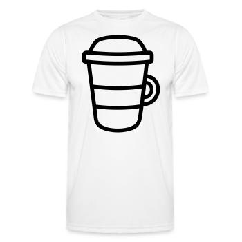 Kaffeebecher - Männer Funktions-T-Shirt - Weiß - Vorne - AI Model Male 178 dark (178cm)