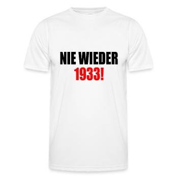 Never again 1933 - Men's Functional T-Shirt - white - Front - AI Model Male 178 dark (178cm)