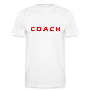 COACH - Men's Functional T-Shirt - white - Front - AI Model Male 178 dark (178cm)