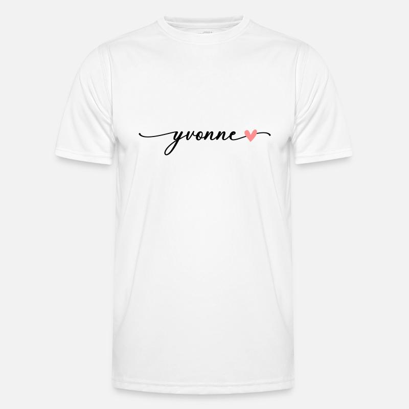 Yvonne Surname First name Calligraphy Script - Men's Functional T-Shirt - white