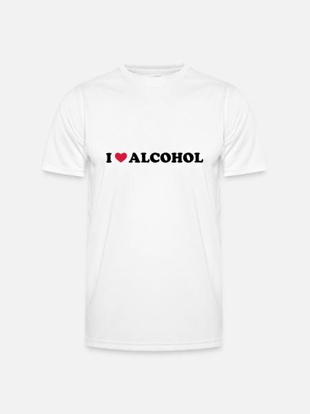 I Love Alcohol - Männer Funktions-T-Shirt - Weiß