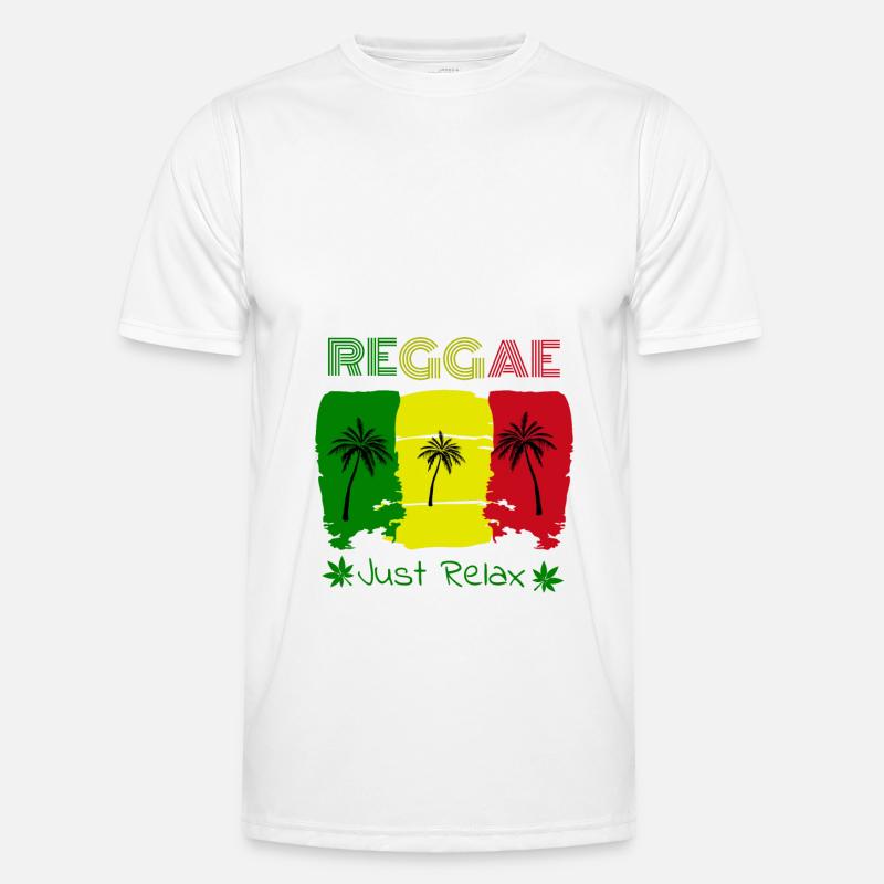 Reggae techno hanf cannabis logo reggea rastafari Männer Funktions-T-Shirt