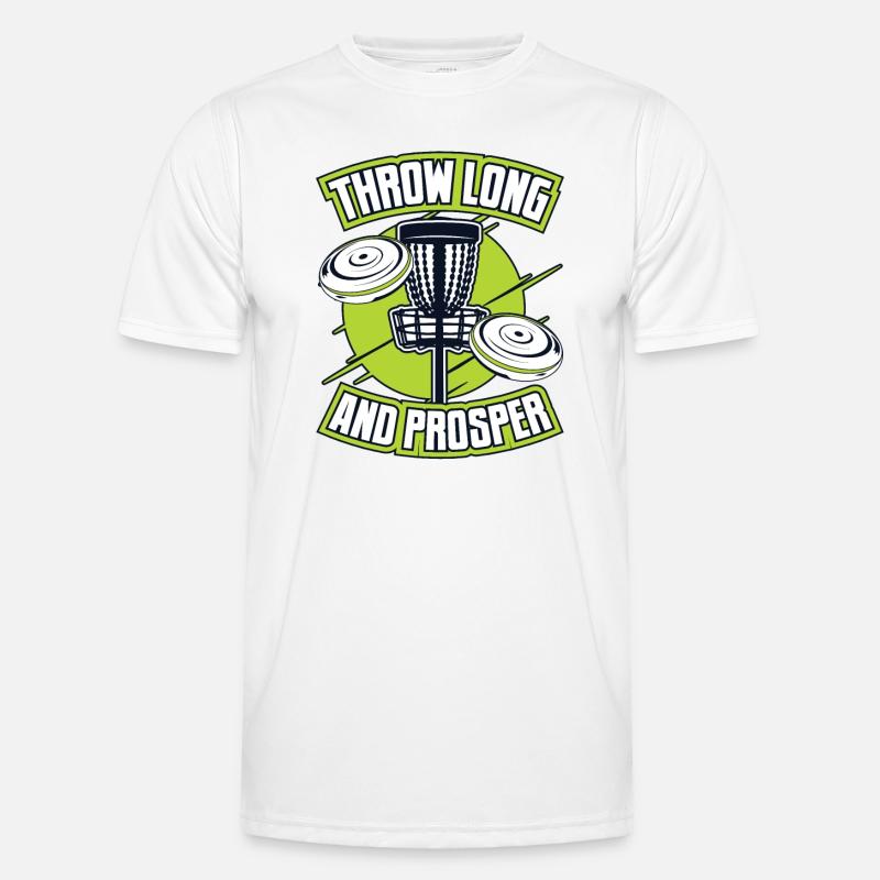 Throw Long And Prosper Basket Disc Disc Golfer Men's Functional T-Shirt