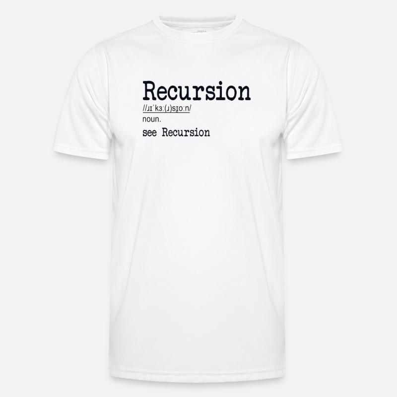 Récursion Définition Développeur Codeur Programmeur - T-shirt sport Homme - blanc
