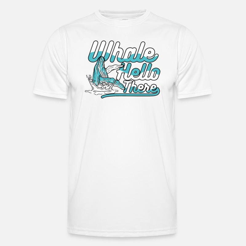 Wal Hallo da Blauer Beluga Cachalot Wal Männer Funktions-T-Shirt