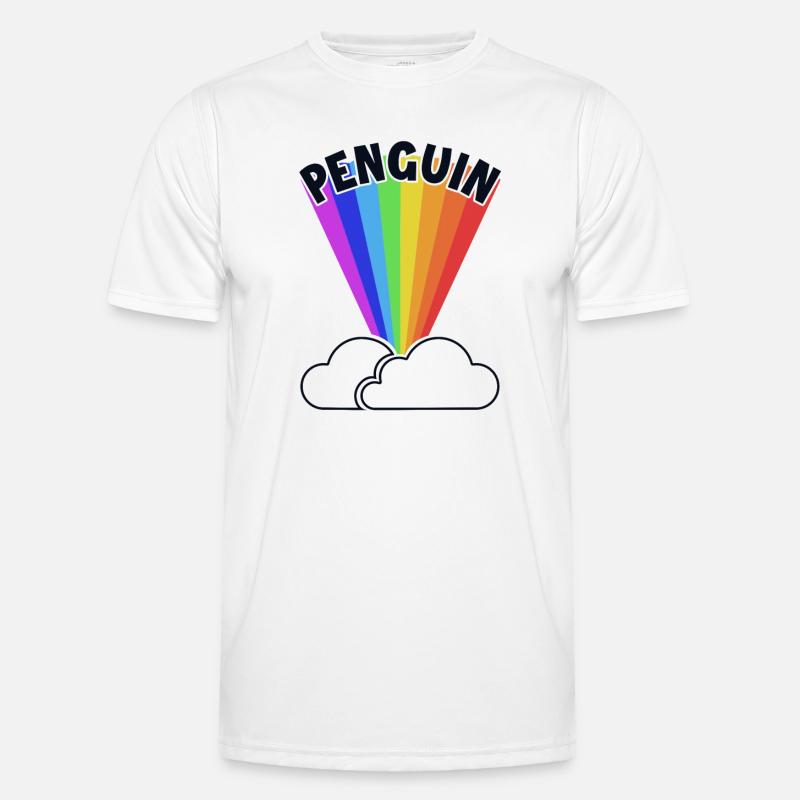 Penguin Rainbow Kaiserpinguin Seevogel Männer Funktions-T-Shirt