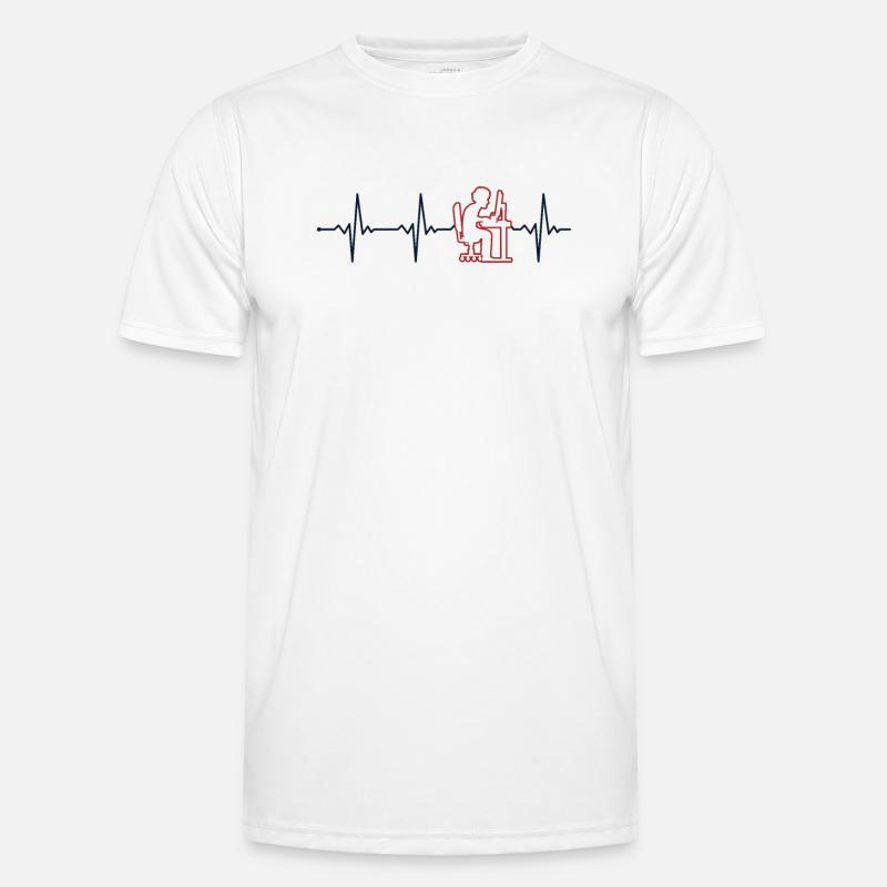 Programmer, Heartbeat, Software Developer, Coder - Men's Functional T-Shirt - white
