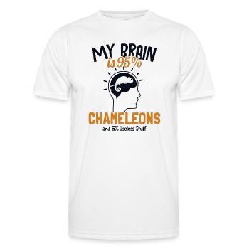 Mon cerveau est composé à 95% de caméléons Veiled Panther Lover - T-shirt sport Homme - blanc - Devant - AI Model Male 178 dark (178cm)