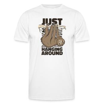 Just Hanging Around Brown-Throated Pilosa - Men's Functional T-Shirt - white - Front - AI Model Male 178 dark (178cm)