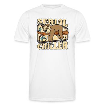 Serial Chiller Folivora Brown-Throated Pilosa - Men's Functional T-Shirt - white - Front - AI Model Male 178 dark (178cm)