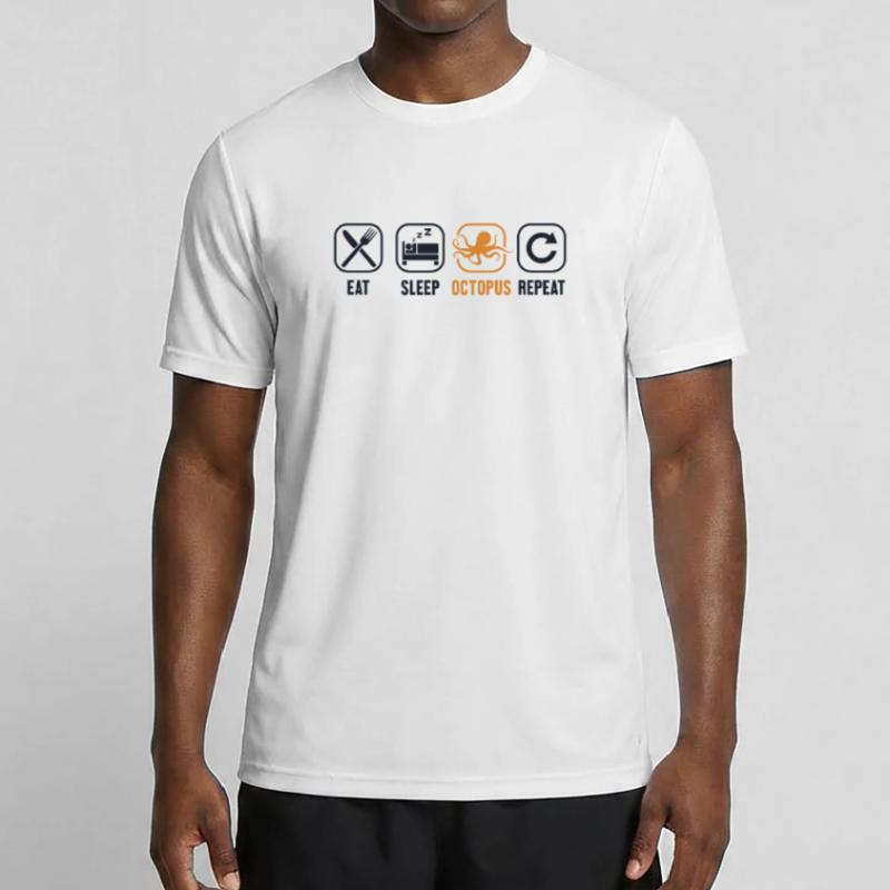 Manger Dormir Octopus Répéter Octopodes Octopoda Lover T-shirt sport Homme