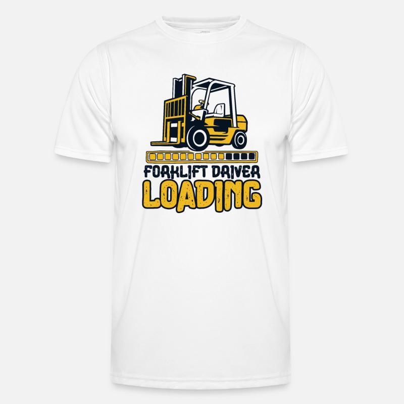 Forklift Driver Loading Gabelstaplerfahrer - Men's Functional T-Shirt - white