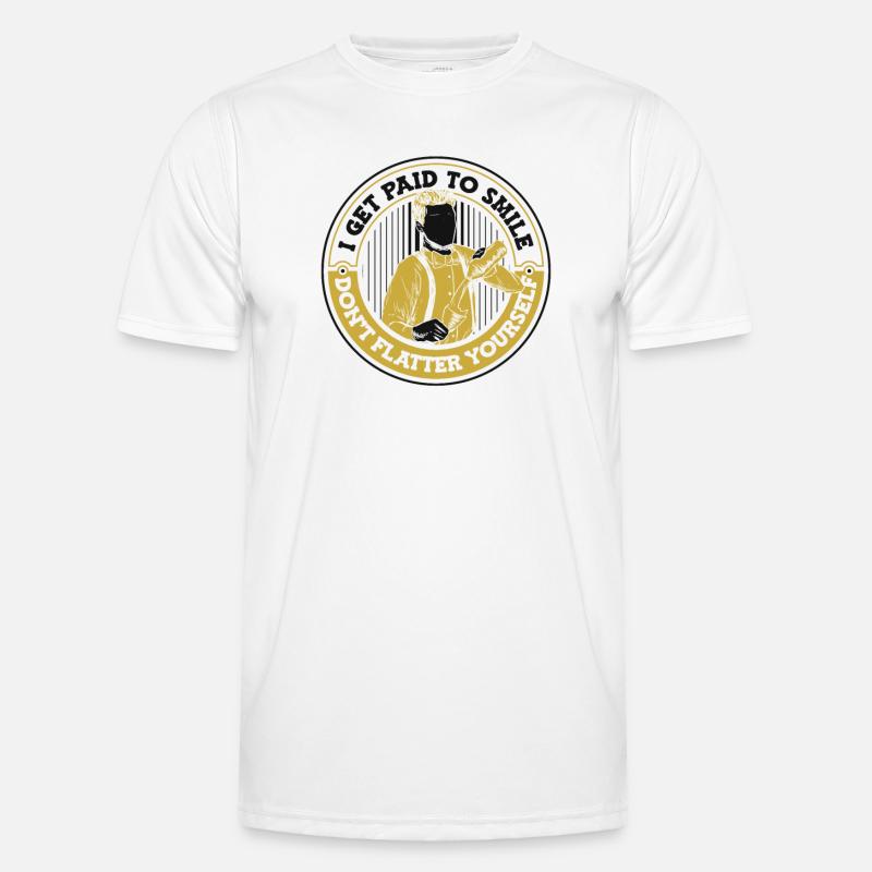 I Get Paid To Smile Don't Flutter Yourself Men's Functional T-Shirt