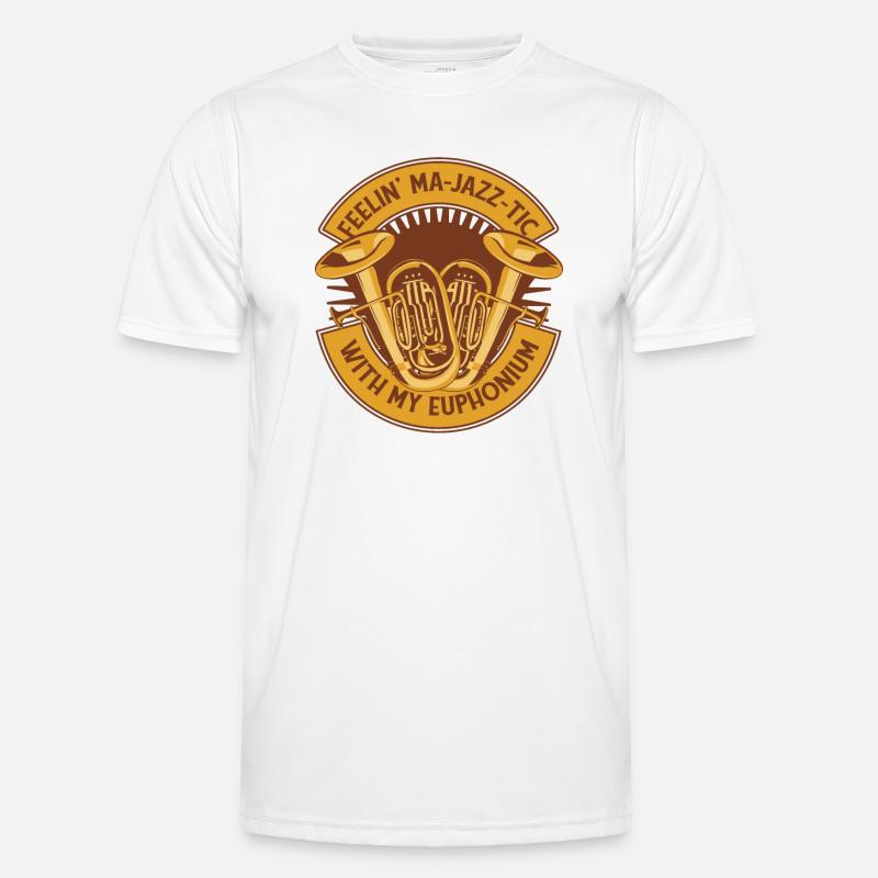 Feeling Ma-Jazz-Tic Instrument Euphonist Player - Men's Functional T-Shirt - white