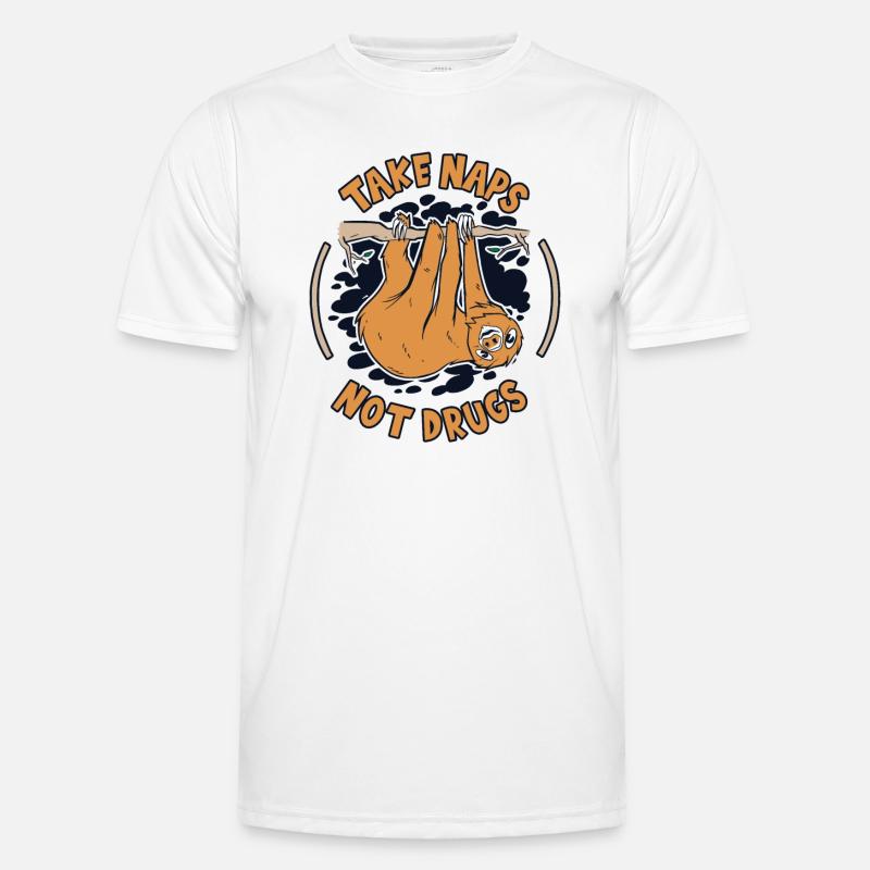 Faire la sieste, pas de drogue Folivora à gorge brune T-shirt sport Homme