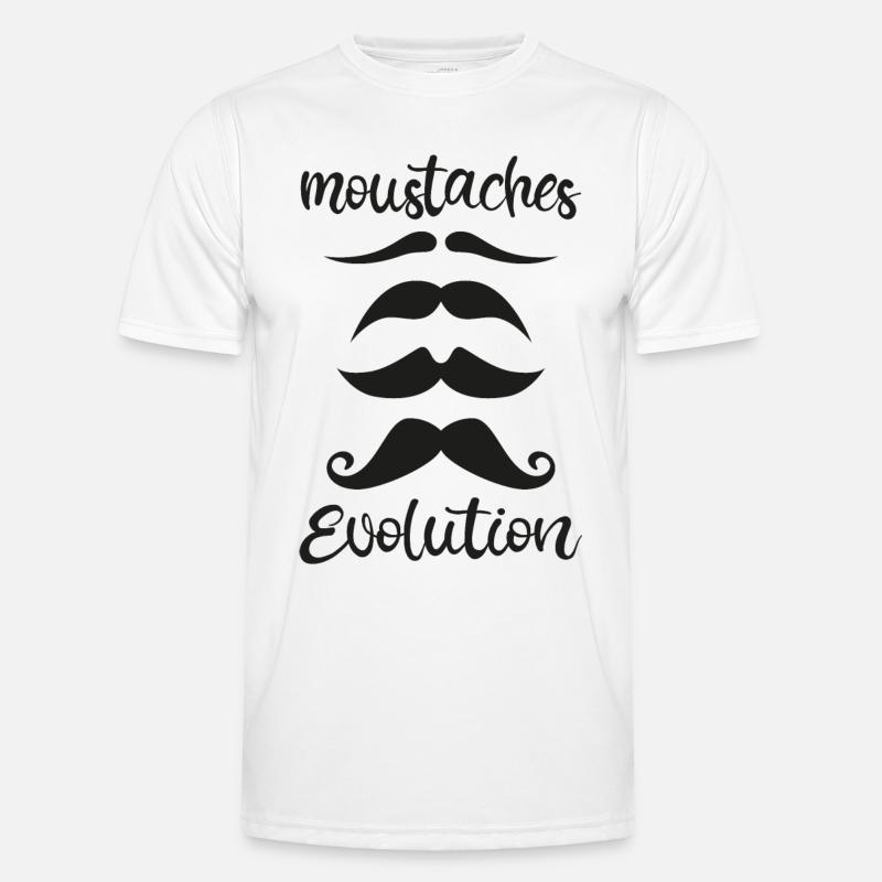 Schnurrbart Evolution Männer Funktions-T-Shirt