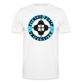 Fitness Pump University - Gym Motivation - Männer Funktions-T-Shirt - Weiß - Vorne - AI Model Male 178 dark (178cm)
