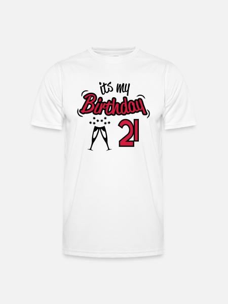 birthday_21 - Men's Functional T-Shirt - white