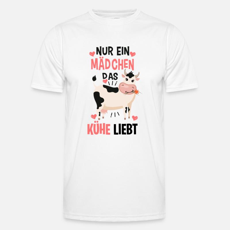 Kühe Mädchen Männer Funktions-T-Shirt