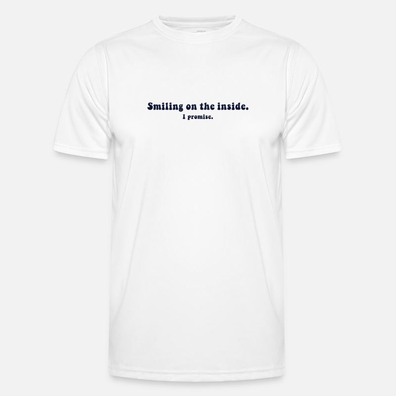 Smiling on the Inside Pessimisten Statement Spruch - Funktionsshirt til herrer - hvid