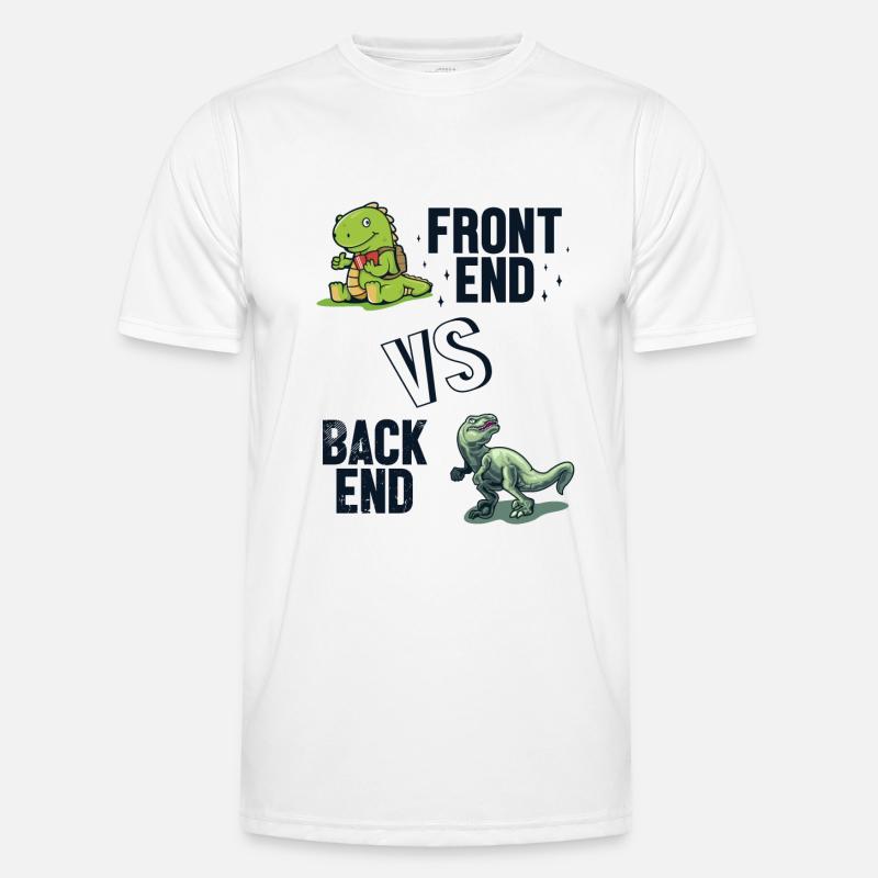 Développeur Frontend vs. Backend Codeur - T-shirt sport Homme - blanc