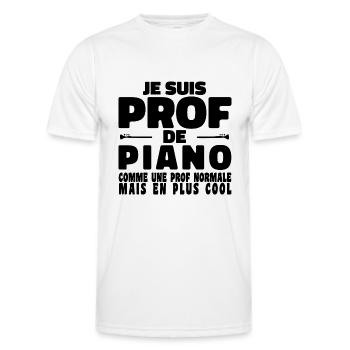 Je suis Prof de Piano Comme Une Prof Normale Mais - T-shirt sport Homme - blanc - Devant - AI Model Male 178 dark (178cm)