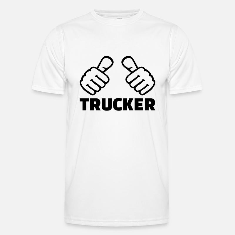 Trucker - Männer Funktions-T-Shirt - Weiß