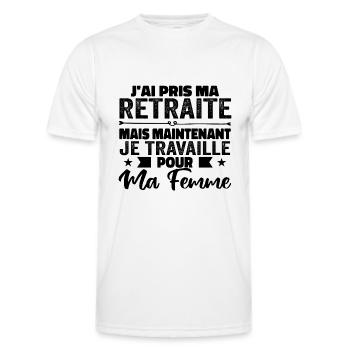 J'ai Pris Ma Retraite Humour Homme Retraité Cadeau - T-shirt sport Homme - blanc - Devant - AI Model Male 178 dark (178cm)