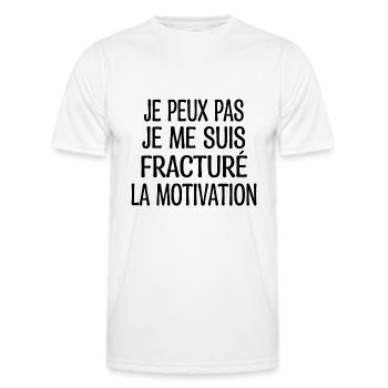 Je Peux Pas Je Me Suis Fracturé La Motivation - T-shirt sport Homme - blanc - Devant - AI Model Male 178 dark (178cm)