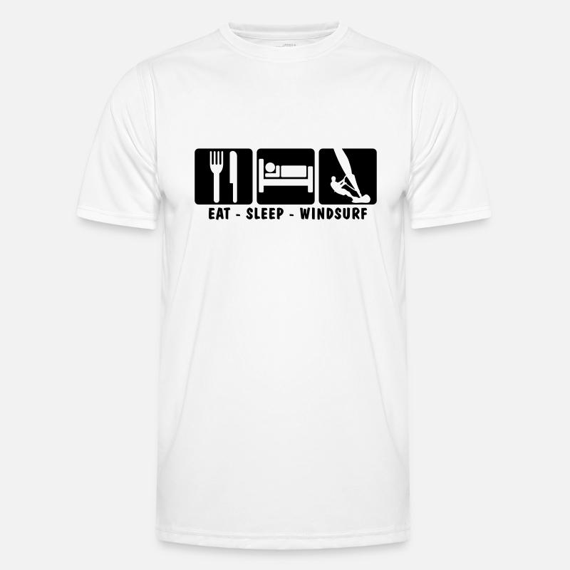 EAT SLEEP WINDSURF 3 - Männer Funktions-T-Shirt - Weiß