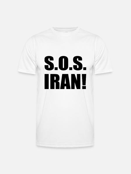 Sos iran - Männer Funktions-T-Shirt - Weiß