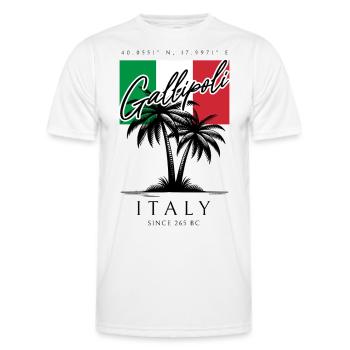 Gallipoli Italien Palmen FlaggeReise Souvenir - Männer Funktions-T-Shirt - Weiß - Vorne - AI Model Male 178 dark (178cm)