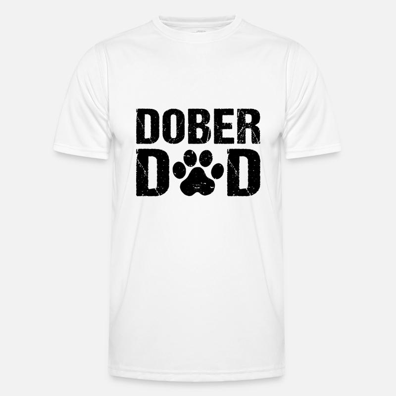 Dober Dad Dobermann Hunde - Männer Funktions-T-Shirt - Weiß