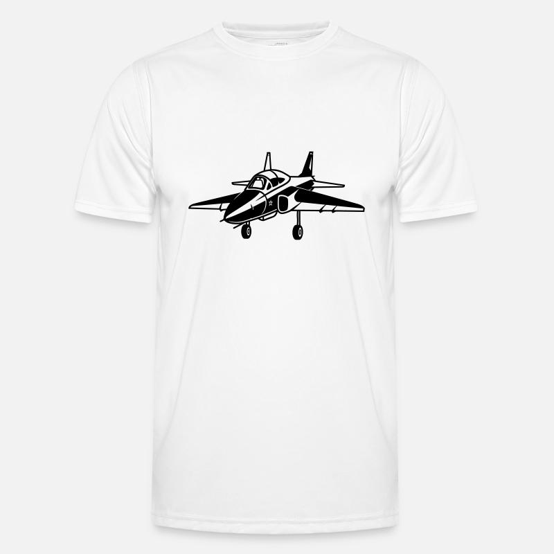 Kampfjet - Männer Funktions-T-Shirt - Weiß