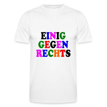 Einig gegen rechts - Männer Funktions-T-Shirt - Weiß - Vorne - AI Model Male 178 dark (178cm)