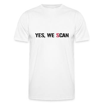 Yes, We Scan NSA PRISM - Men's Functional T-Shirt - white - Front - AI Model Male 178 dark (178cm)