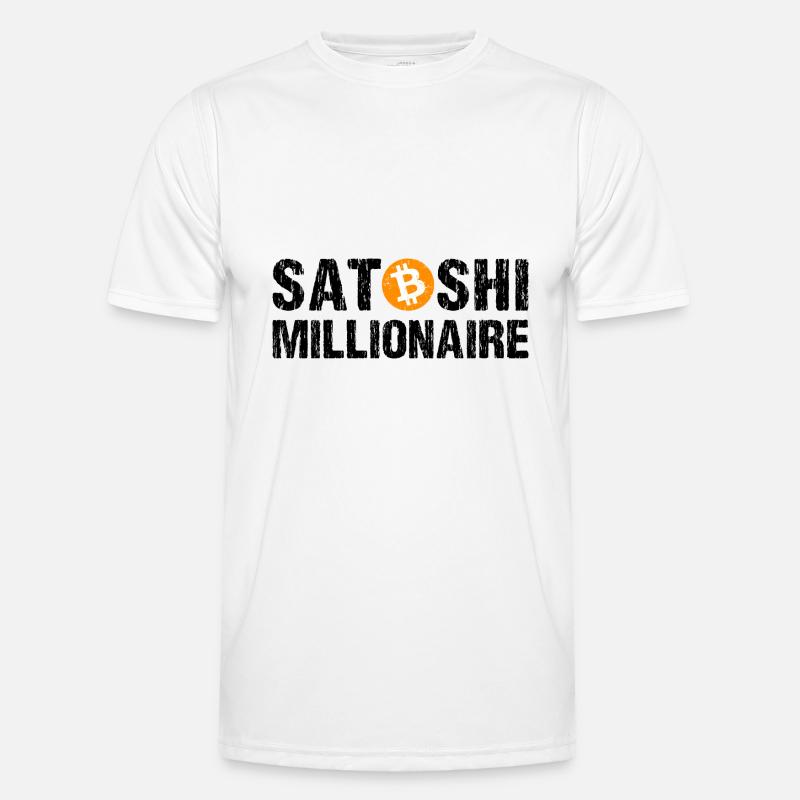 Satoshi Millionaire Kryptowährung Bitcoin Männer Funktions-T-Shirt