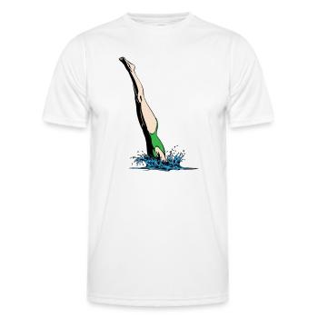 Femme plongeante - T-shirt sport Homme - blanc - Devant - AI Model Male 178 dark (178cm)