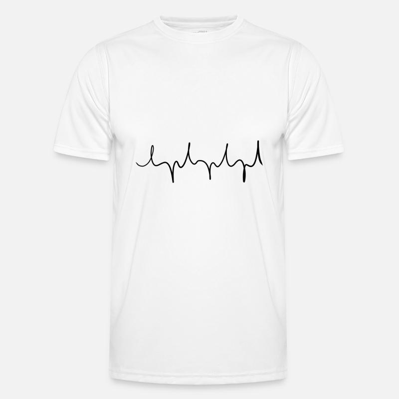 line pointed wavy stroke - Men's Functional T-Shirt - white