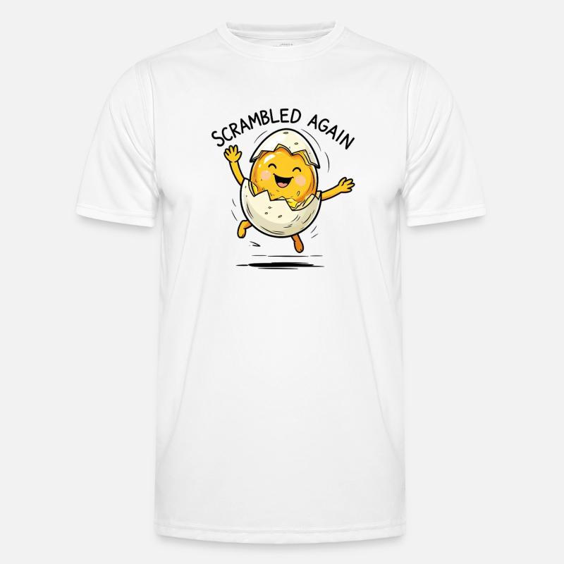 Mixed up again – egg with humor - Men's Functional T-Shirt - white