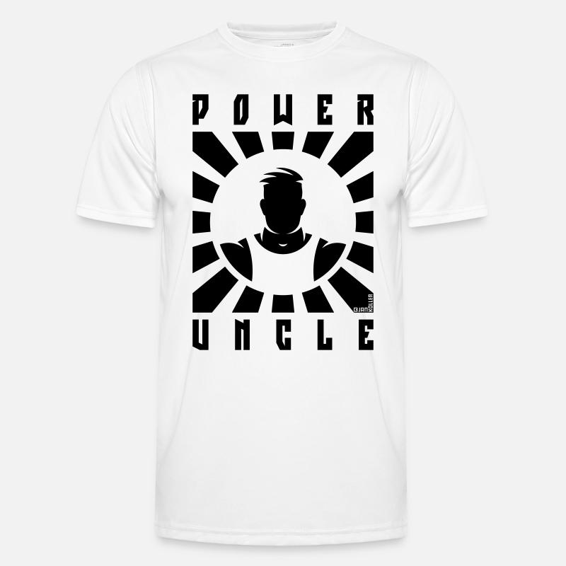 Power Uncle (Strahlen / Black) - Männer Funktions-T-Shirt - Weiß