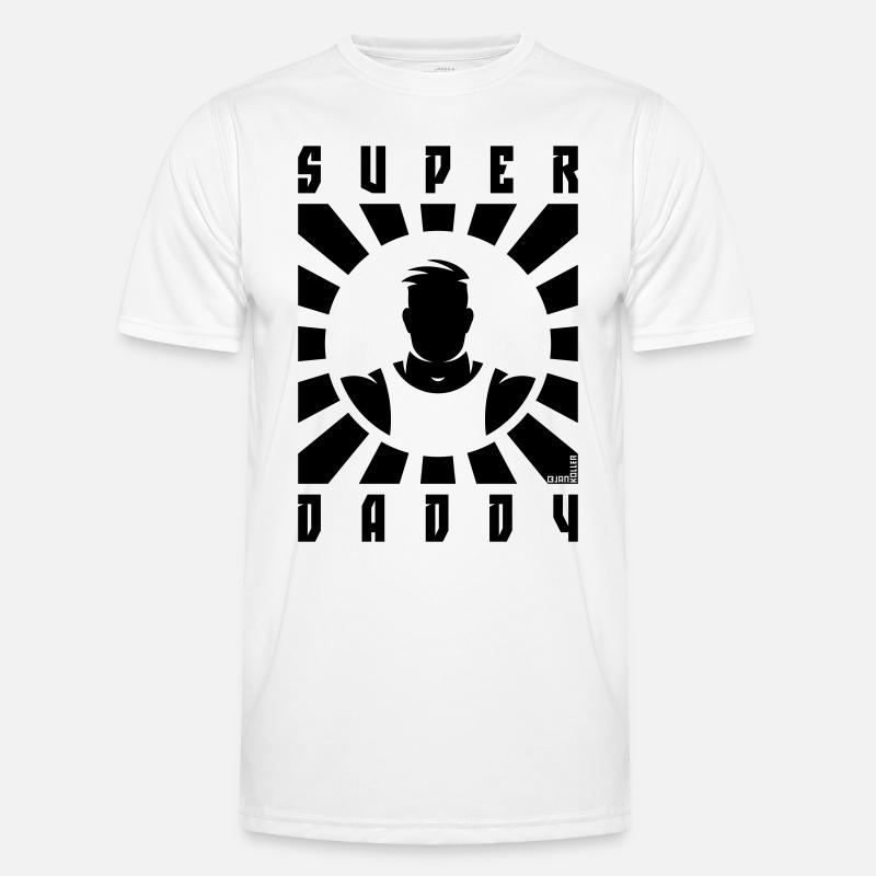 Super Daddy (Dad / Papa / Rays / Black) Men's Functional T-Shirt