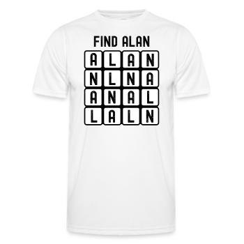 Finde die (anale) Wortsuche von Alan - Männer Funktions-T-Shirt - Weiß - Vorne - AI Model Male 178 dark (178cm)